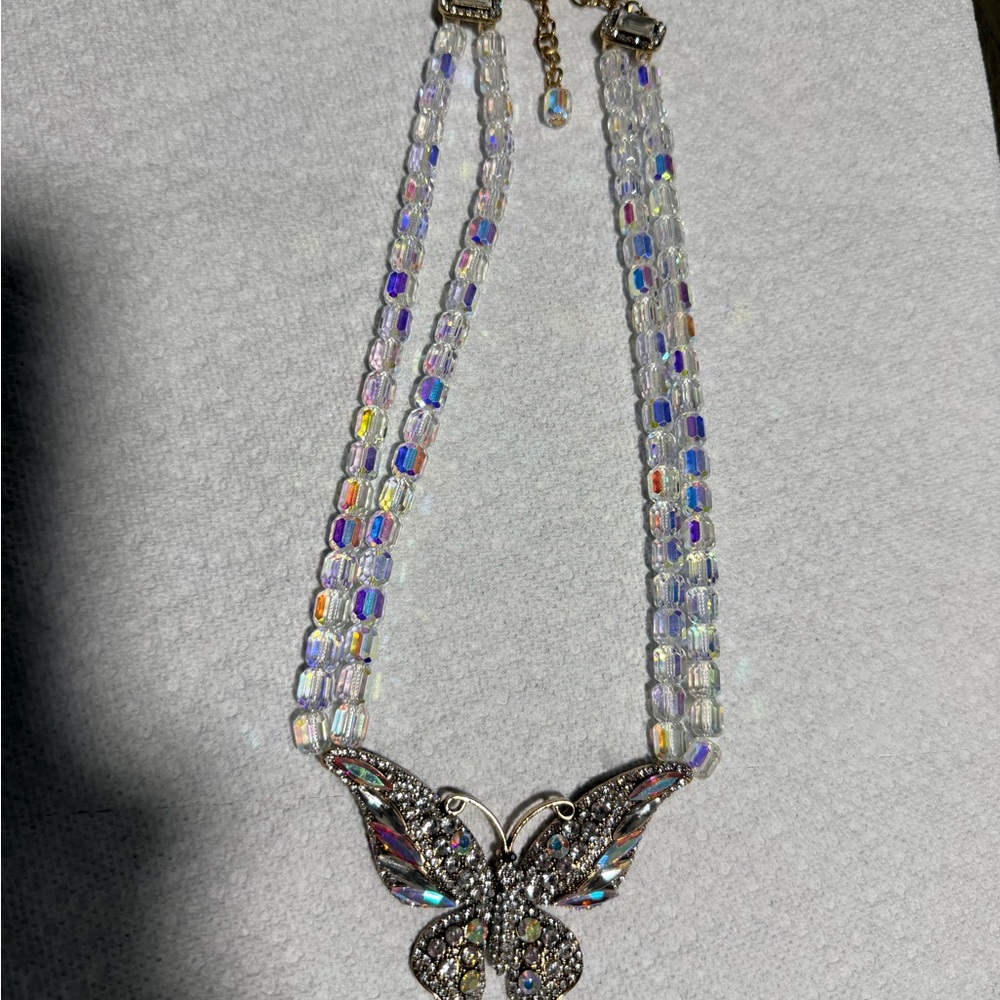 Eye Candy Iridescent Butterfly Necklace statement piece